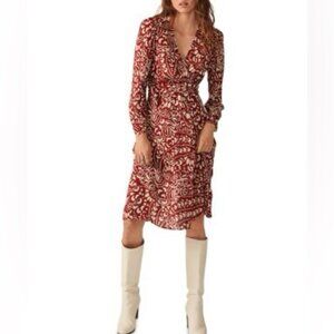 ba&sh Kodile Wrap Long Sleeve Dress